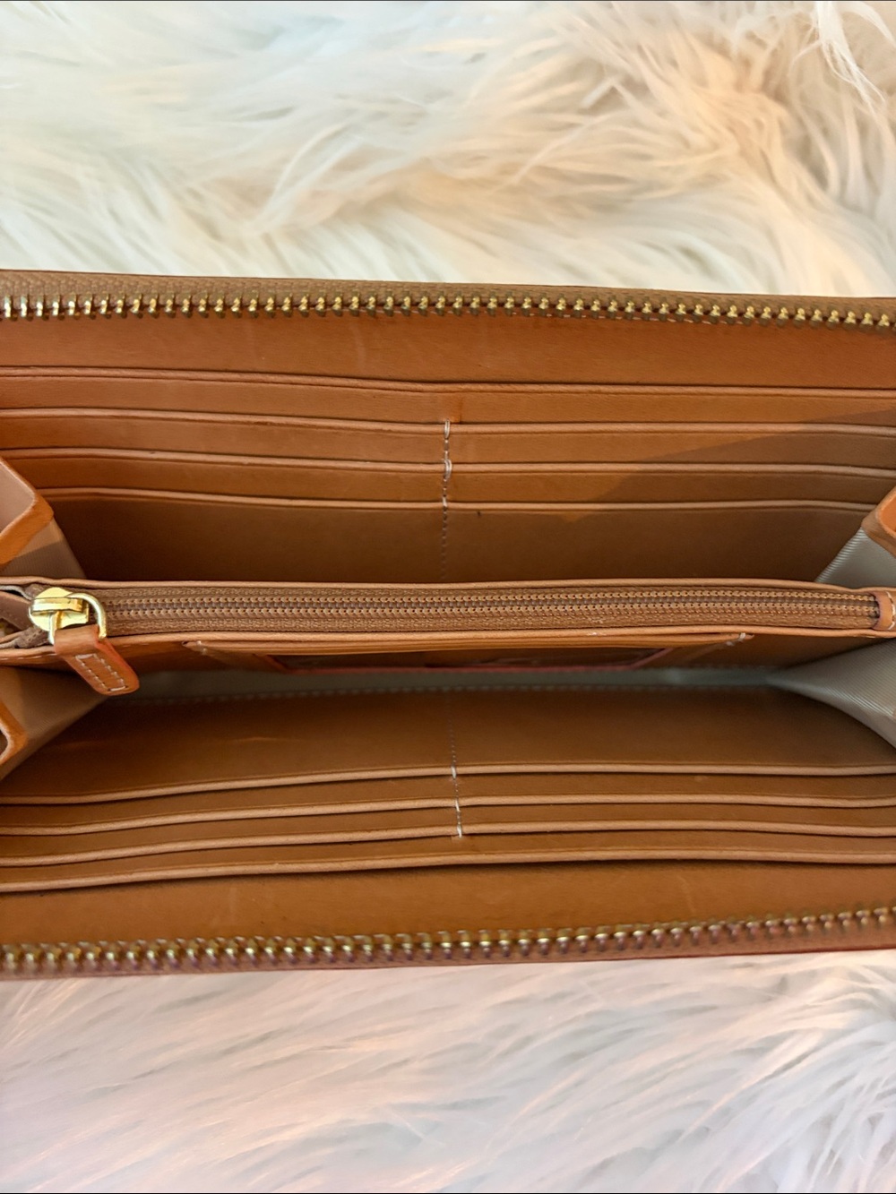 Brahmin Peach Floral Leather Zip Wallet with Gold Bar - Picture 10 of 10